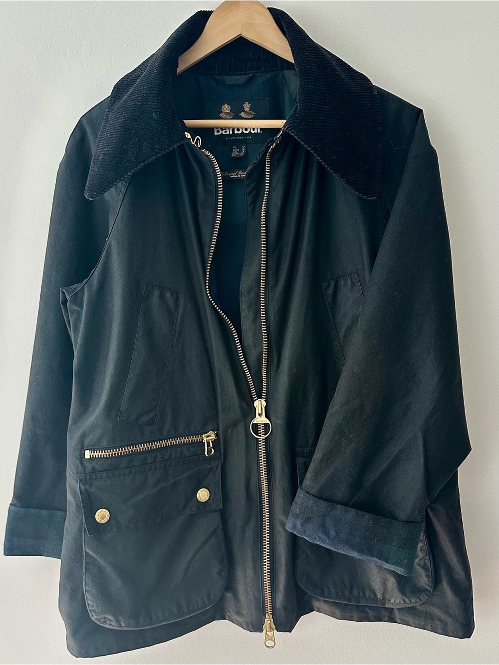 Barbour Gunnerside Wax Jacket Black Size 8 Gently Used - Picture 2 of 15